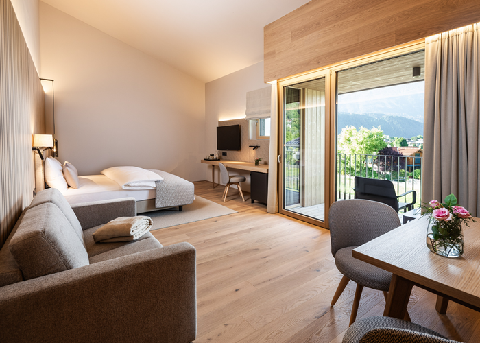 … und Suiten des neuen Boutiquehotels Mitterhart für eine ruhige, harmonische Atmosphäre. | © Schloss & Boutiquehotel Mitterhart / David Innerhofer