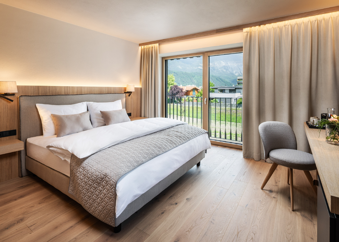 Die Wandfarbe Aviva Ultra-Color SD von ADLER sorgt in den Zimmern … | © Schloss & Boutiquehotel Mitterhart / David Innerhofer