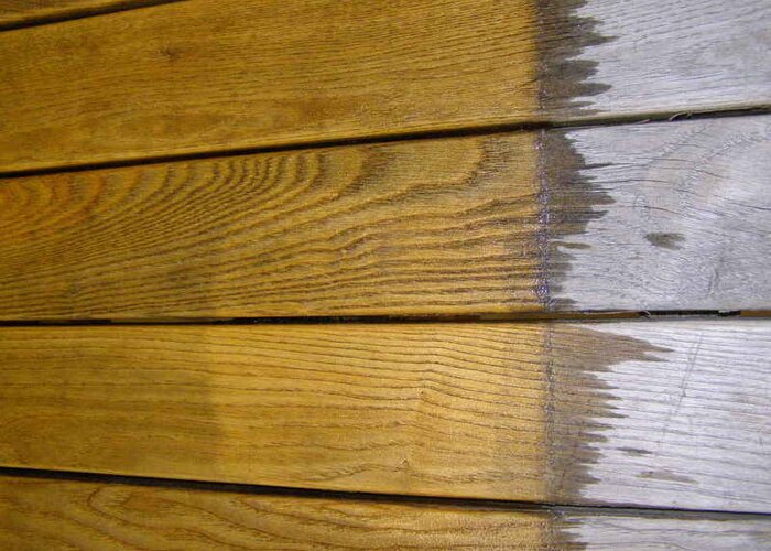 Wirkung ADLER Holzentgrauer - vorher / nachher