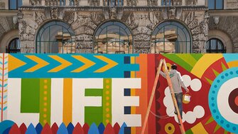 Das gewaltige Boa-Mistura Kunstwerk, Fotohinweis: Weltmuseum Wien / Esned Nezic